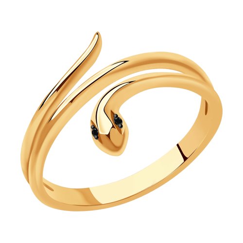 Кольцо из золота с чёрными бриллиантами