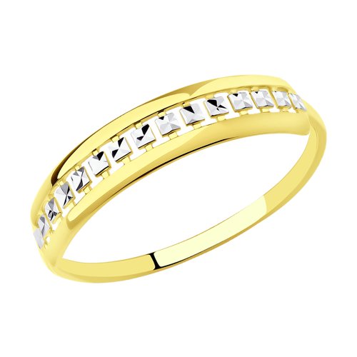 Кольцо из желтого золота с алмазной гранью