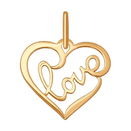 Подвеска «love» из золота