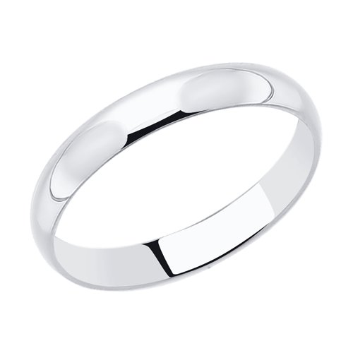 Классическое обручальное кольцо из белого золота