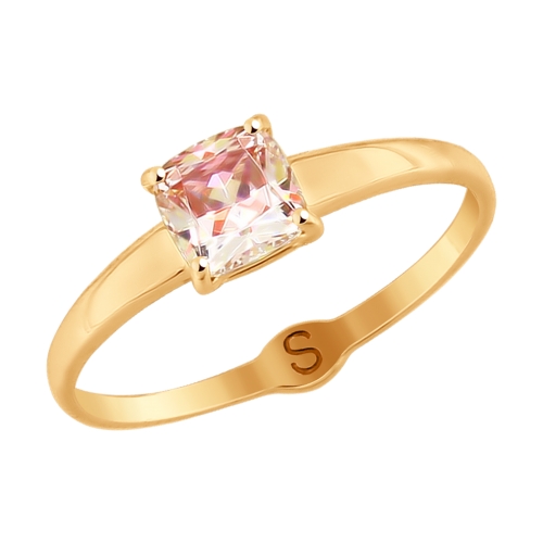 Кольцо из золота с розовым Swarovski Zirconia