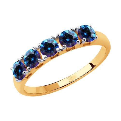 Кольцо из золота с синими Swarovski Zirconia
