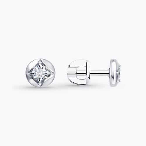 Серьги из серебра с бриллиантами выращенными