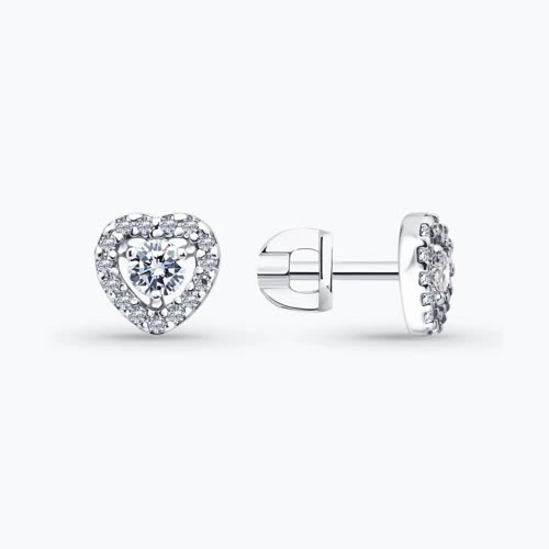 Серьги из серебра с бриллиантами выращенными
