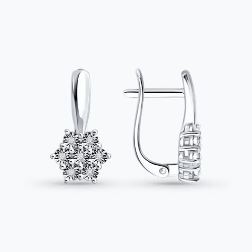 Серьги из серебра с бриллиантами