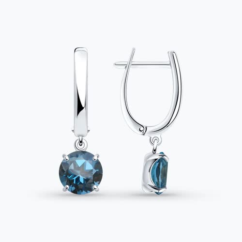 Серьги из серебра с лондон топазами