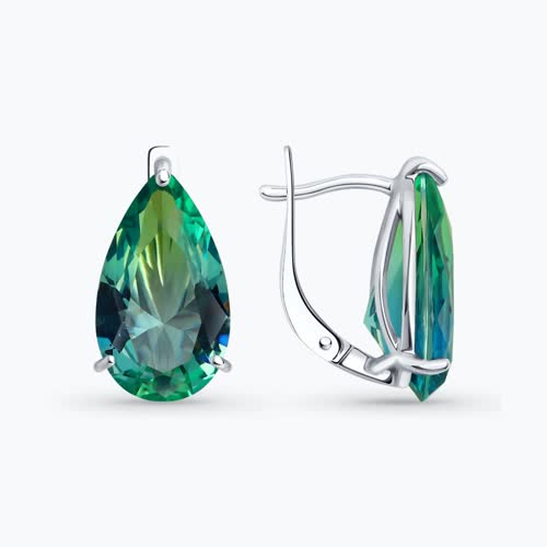 Серьги из серебра с ситаллами