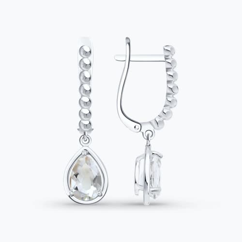 Серьги из серебра с горным хрусталем