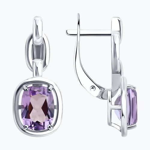 Серьги из серебра с аметистами
