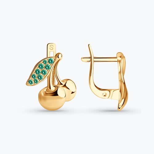 Серьги из серебра с фианитами