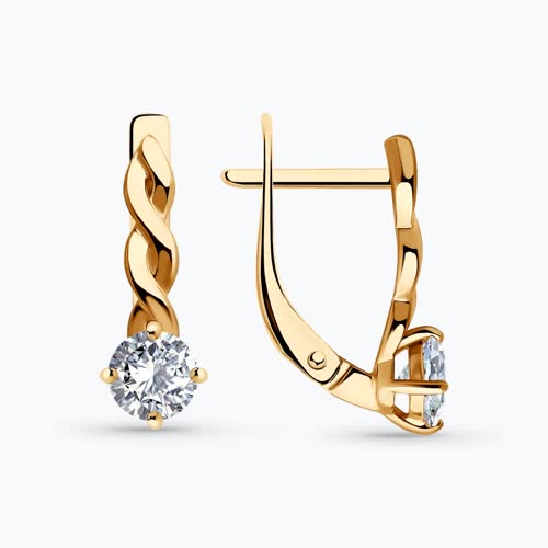 Серьги из серебра с фианитами