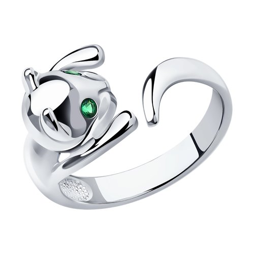 Серебряное кольцо «Котёнок»