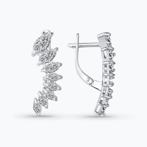 Серьги из серебра с фианитами