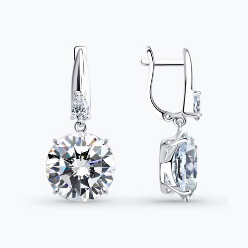 Серьги из серебра с фианитами