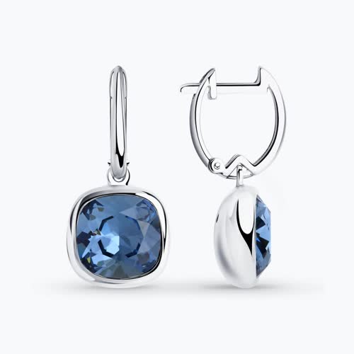Серьги из серебра с кристаллами