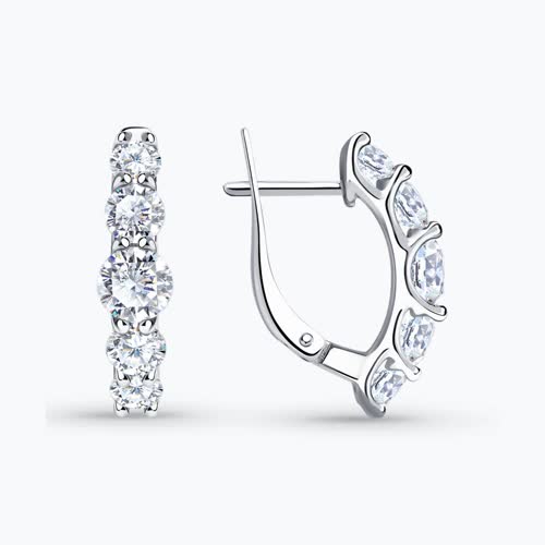 Серьги из серебра с фианитами