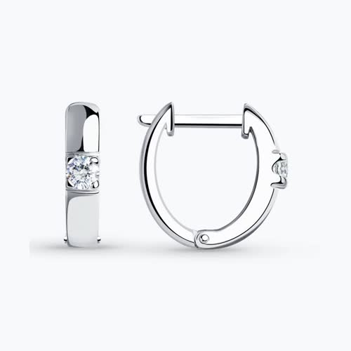 Серьги из серебра с фианитами