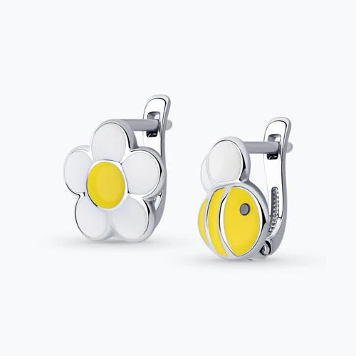 Серьги из серебра с эмалью