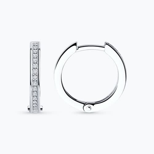 Серьги из серебра с фианитами