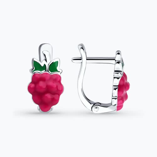 Серьги из серебра с эмалью
