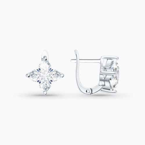 Серьги из серебра с фианитами