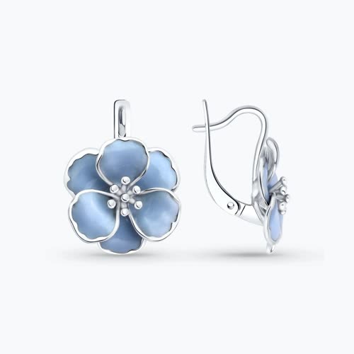 Серьги из серебра с эмалью
