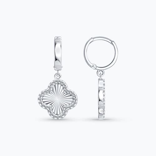Серьги из серебра с фианитами
