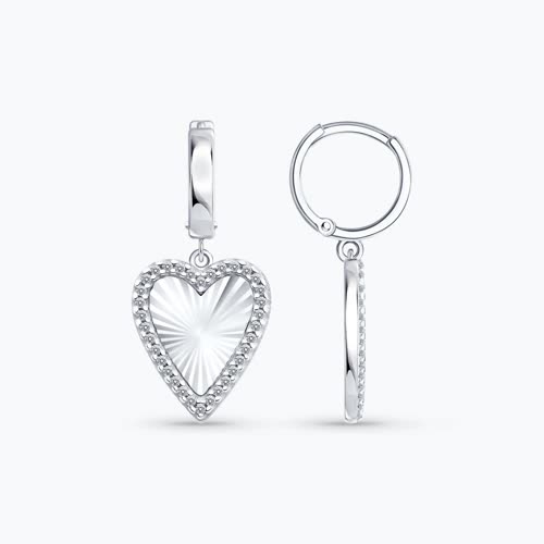 Серьги из серебра с фианитами