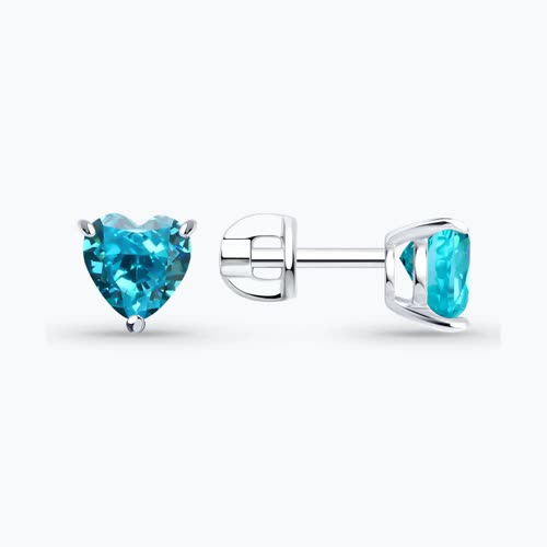 Серьги из серебра с фианитами