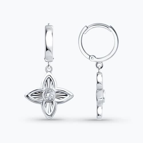 Серьги из серебра с фианитами