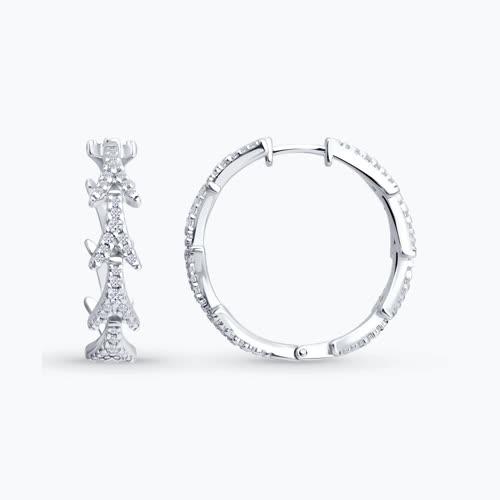 Серьги из серебра с фианитами