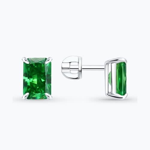 Серьги из серебра с фианитами