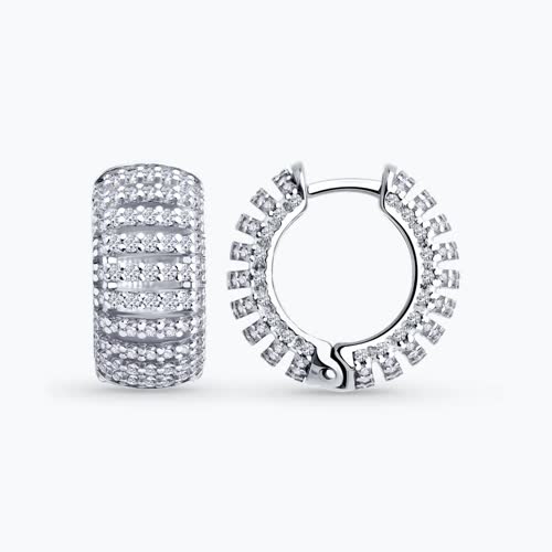 Серьги из серебра с фианитами
