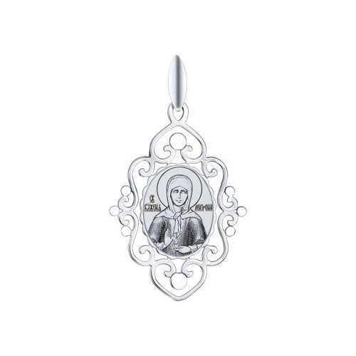 Серебряная иконка «Святая блаженная Матрона Московская»