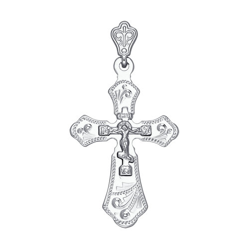 Крест из серебра с гравировкой