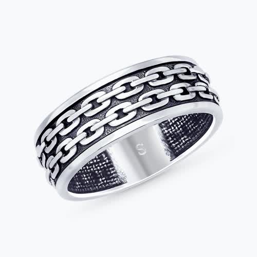 Кольцо из чернёного серебра