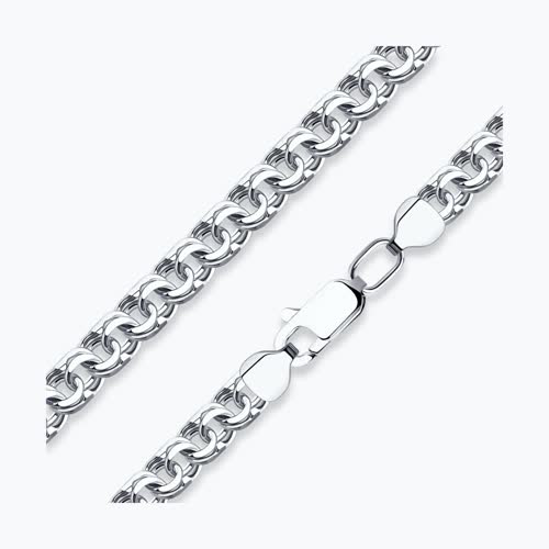 Цепь мужская из серебра, плетение Бисмарк, 925 проба