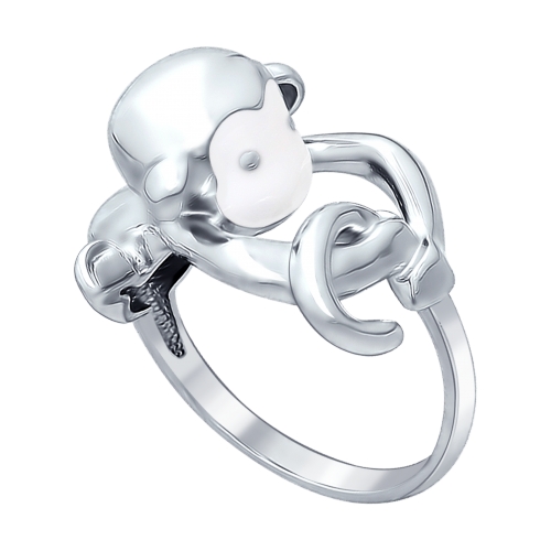 Серебряное кольцо с обезьяной
