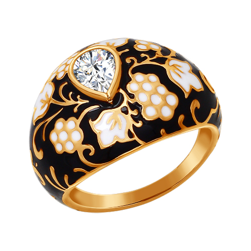 Кольцо с орнаментом чёрно-золотого цвета