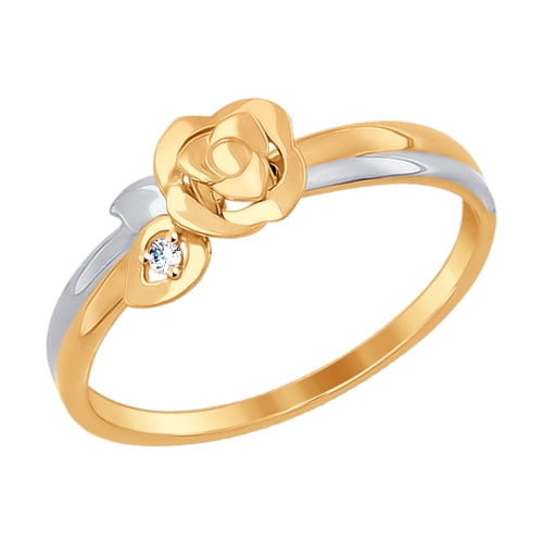 Кольцо из золота с фианитом
