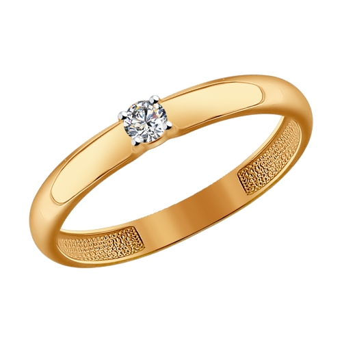 Помолвочное кольцо из золота со Swarovski Zirconia