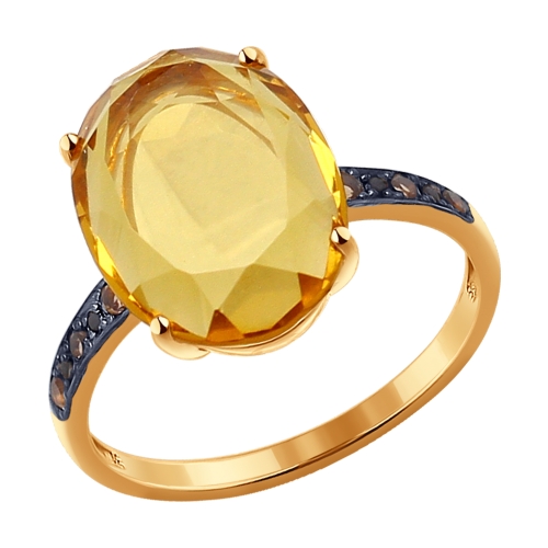 Кольцо из золота с миксом камней
