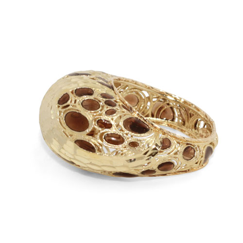 Кольцо из желтого золота с раухтопазами